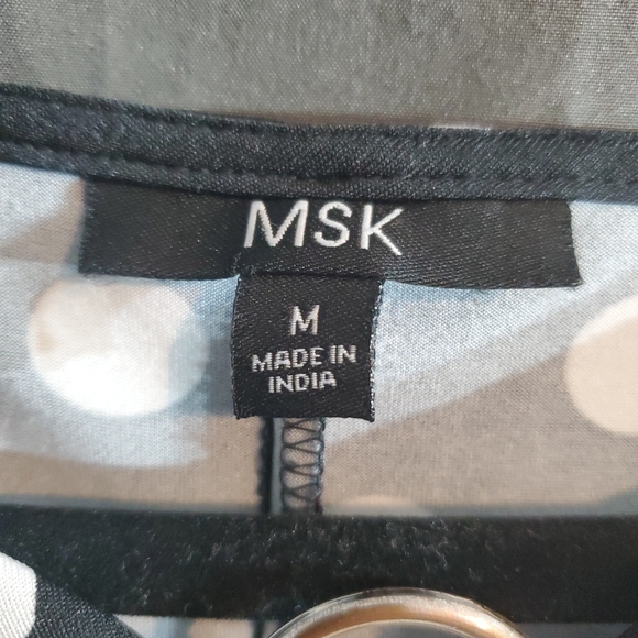 MSK Black and White Polka Dot Dress with Ring Detail - Picture 5 of 10